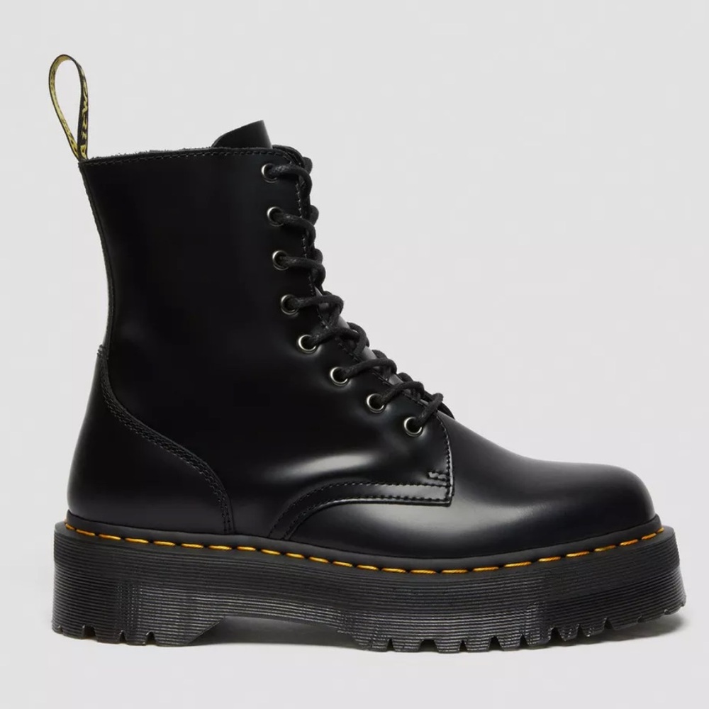 Dr. Martens JADON BOOT SMOOTH LEATHER PLATFORMS - Black - Polished Smooth - Picture 2 of 10